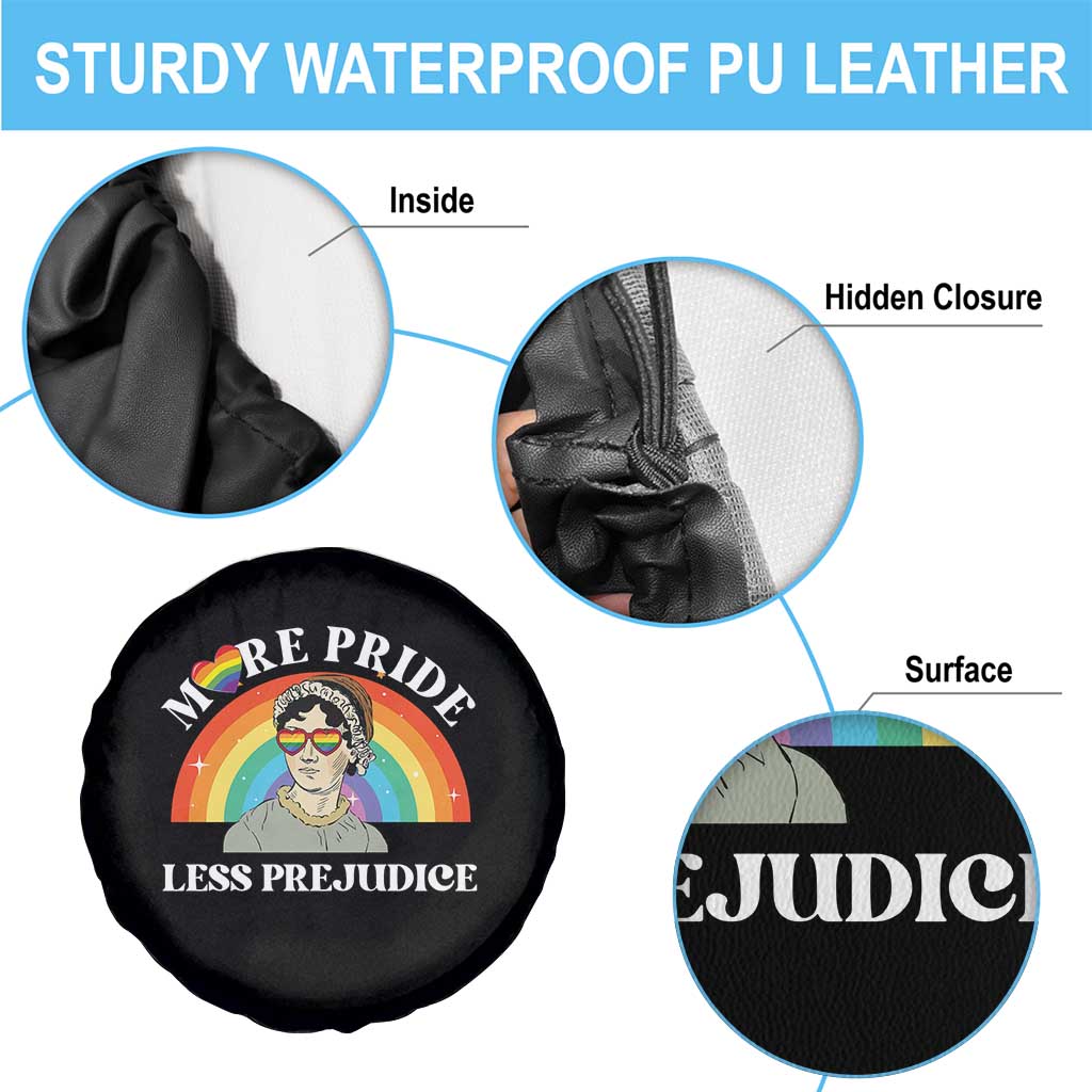Gay Pride Spare Tire Cover More Pride Less Prejudice LGBT Pride Month - Wonder Print Shop