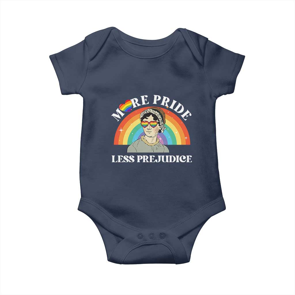 Gay Pride Baby Onesie More Pride Less Prejudice LGBT Pride Month - Wonder Print Shop