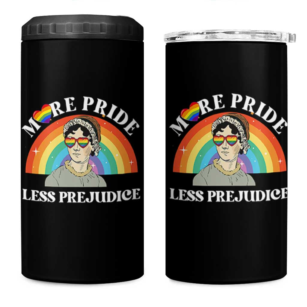 Gay Pride 4 in 1 Can Cooler Tumbler More Pride Less Prejudice LGBT Pride Month - Wonder Print Shop