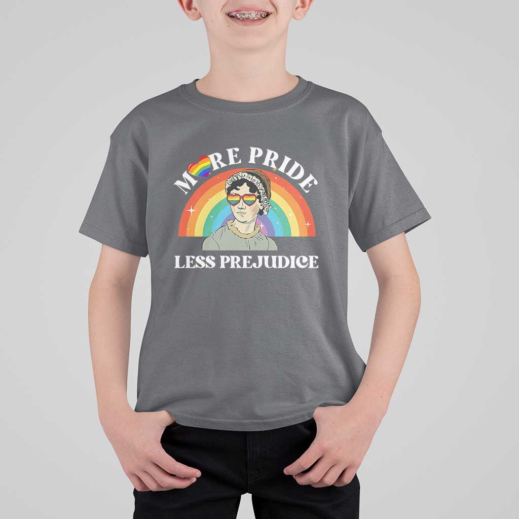 Gay Pride T Shirt For Kid More Pride Less Prejudice LGBT Pride Month - Wonder Print Shop