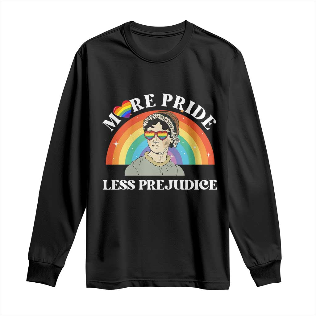 Gay Pride Long Sleeve Shirt More Pride Less Prejudice LGBT Pride Month - Wonder Print Shop
