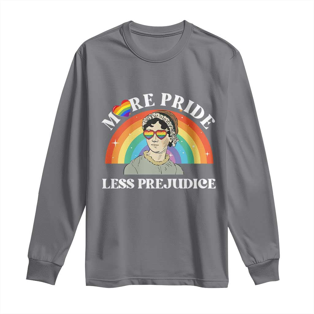 Gay Pride Long Sleeve Shirt More Pride Less Prejudice LGBT Pride Month - Wonder Print Shop