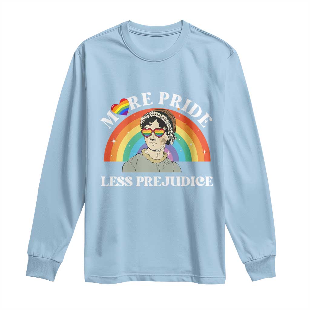 Gay Pride Long Sleeve Shirt More Pride Less Prejudice LGBT Pride Month - Wonder Print Shop