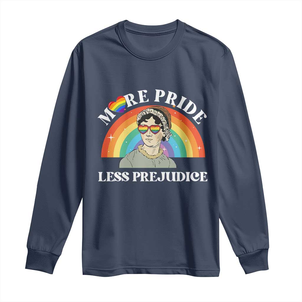 Gay Pride Long Sleeve Shirt More Pride Less Prejudice LGBT Pride Month - Wonder Print Shop