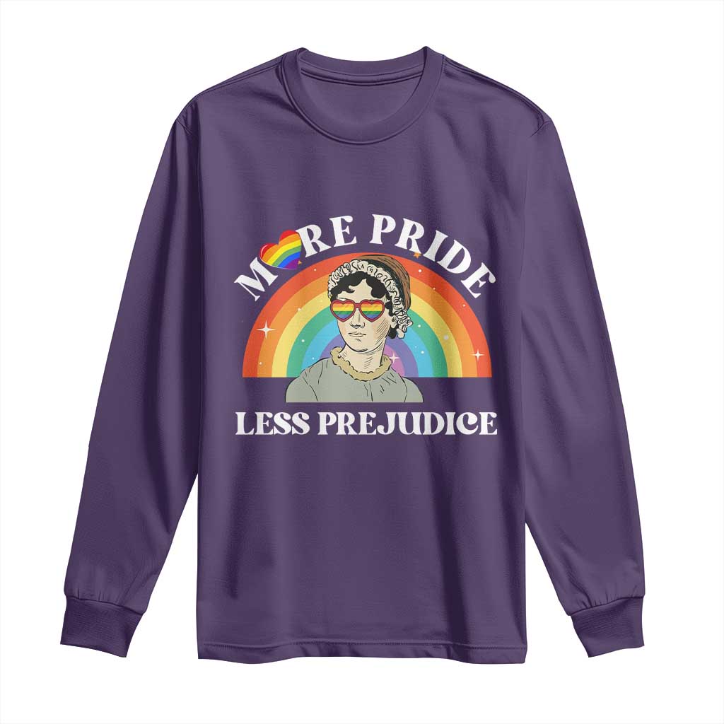 Gay Pride Long Sleeve Shirt More Pride Less Prejudice LGBT Pride Month - Wonder Print Shop