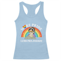 Gay Pride Racerback Tank Top More Pride Less Prejudice LGBT Pride Month - Wonder Print Shop