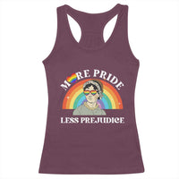 Gay Pride Racerback Tank Top More Pride Less Prejudice LGBT Pride Month - Wonder Print Shop