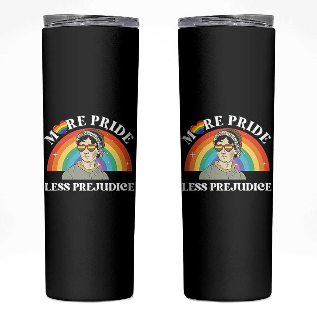 Gay Pride Skinny Tumbler More Pride Less Prejudice LGBT Pride Month - Wonder Print Shop