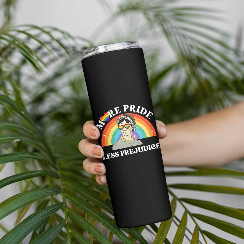 Gay Pride Skinny Tumbler More Pride Less Prejudice LGBT Pride Month - Wonder Print Shop