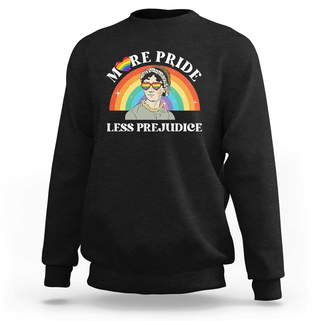 Gay Pride Sweatshirt More Pride Less Prejudice LGBT Pride Month - Wonder Print Shop
