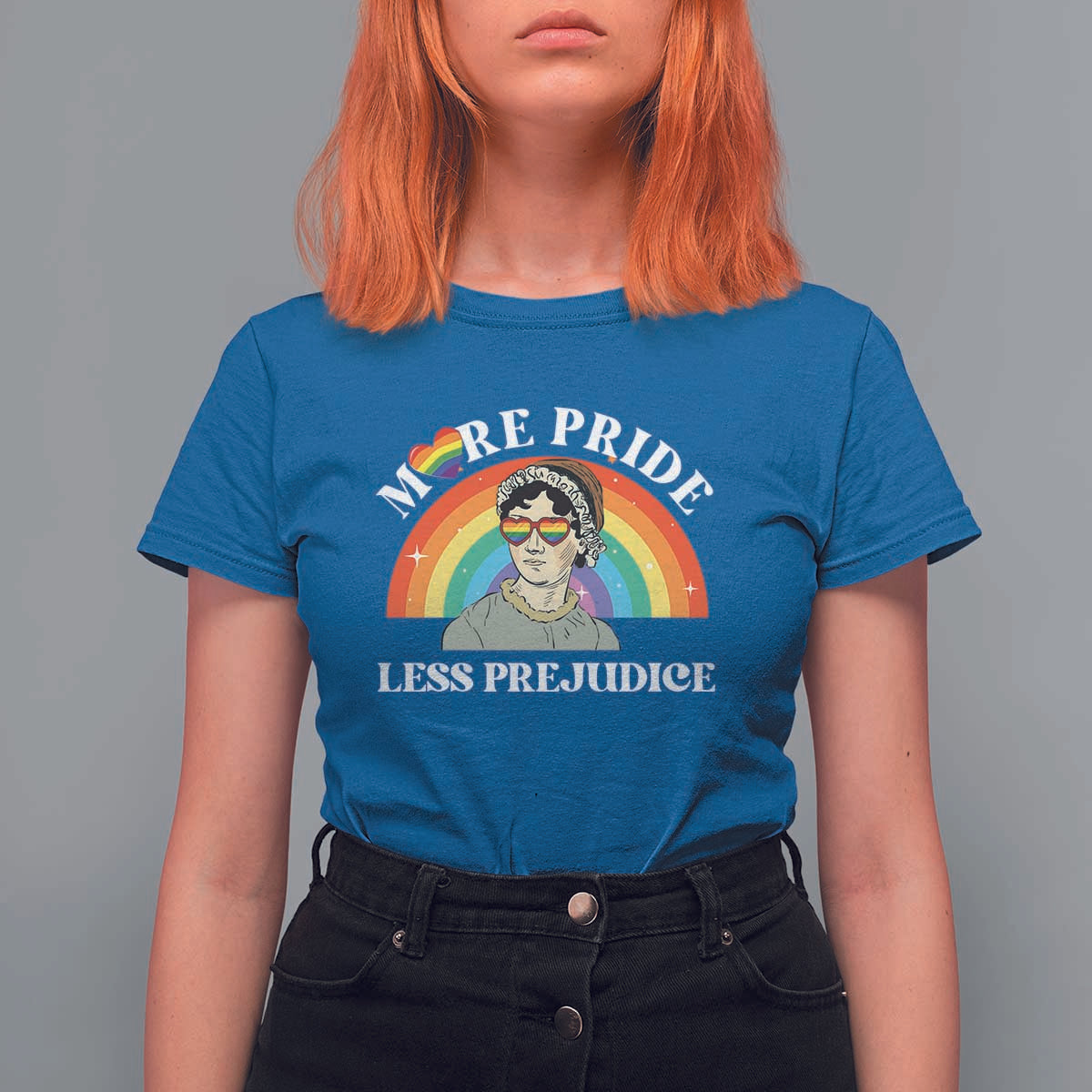 Gay Pride T Shirt For Women More Pride Less Prejudice LGBT Pride Month - Wonder Print Shop