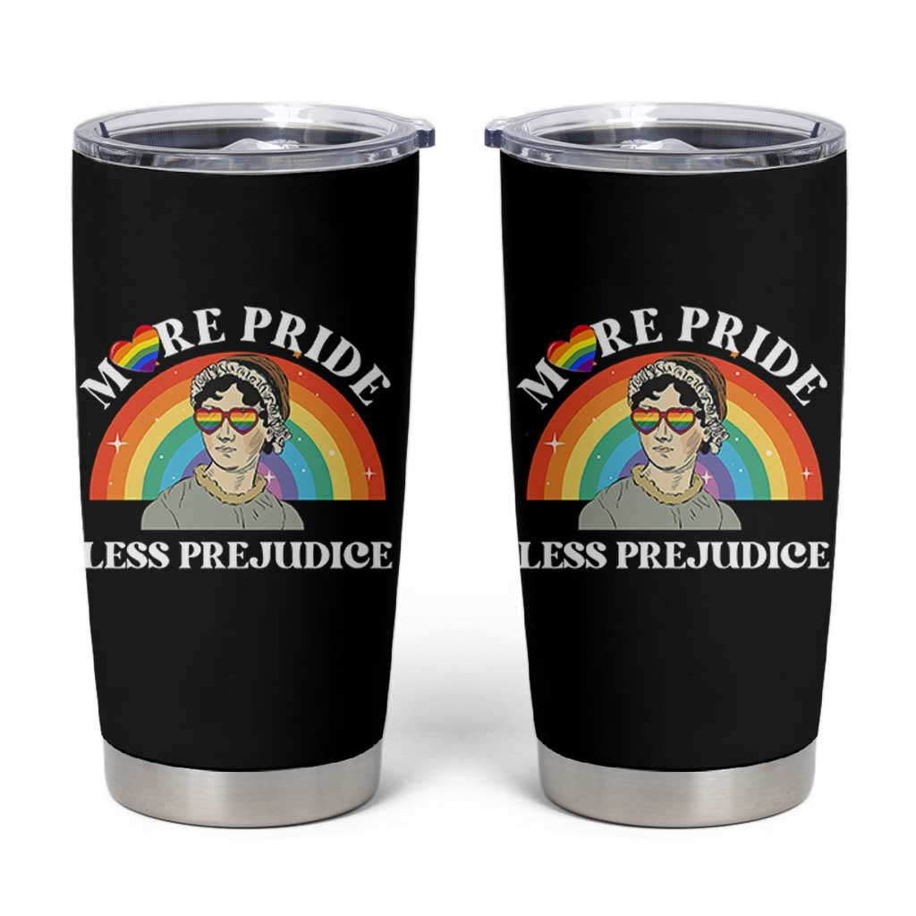 Gay Pride Tumbler Cup More Pride Less Prejudice LGBT Pride Month - Wonder Print Shop