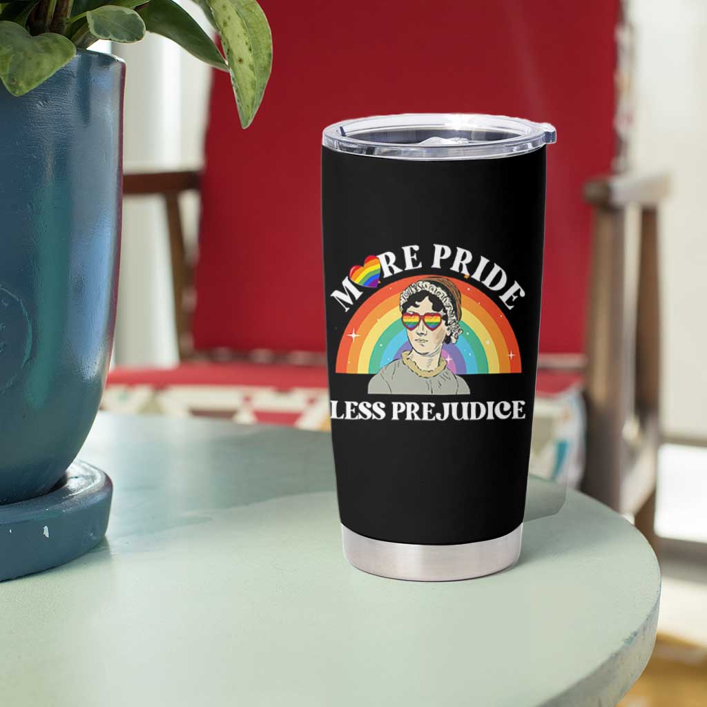Gay Pride Tumbler Cup More Pride Less Prejudice LGBT Pride Month - Wonder Print Shop