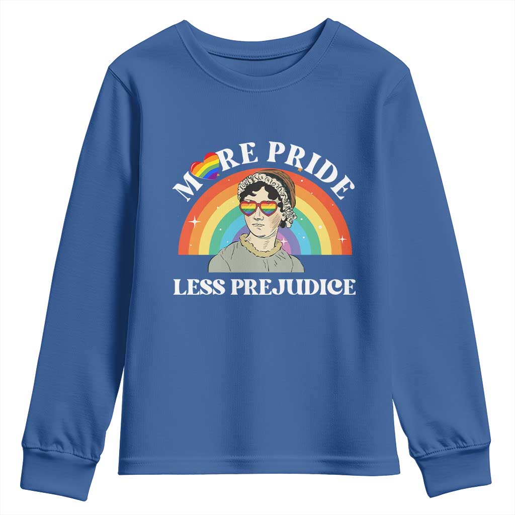 Gay Pride Youth Sweatshirt More Pride Less Prejudice LGBT Pride Month - Wonder Print Shop