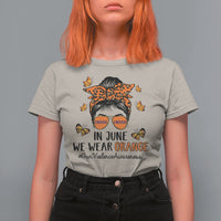 Gun Violence Awareness T Shirt For Women In June We Wear Orange Gun Violence Awareness Day Messy Bun - Wonder Print Shop