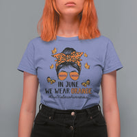 Gun Violence Awareness T Shirt For Women In June We Wear Orange Gun Violence Awareness Day Messy Bun - Wonder Print Shop