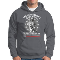 American Patriotic Hoodie American Patriots Est. 1776 We Will Protect Our Soil And Defend Our Freedom US Warrior US Flag - Wonder Print Shop
