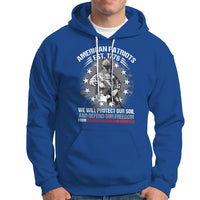 American Patriotic Hoodie American Patriots Est. 1776 We Will Protect Our Soil And Defend Our Freedom US Warrior US Flag - Wonder Print Shop
