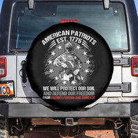 American Patriotic Spare Tire Cover We Will Protect Our Soil And Defend Our Freedom Est 1776 US Warriors
