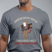 American Dad T Shirt American By Birth Christian By Choice Dad By The Grace Of God Vintage Fathers Day Tee - Wonder Print Shop