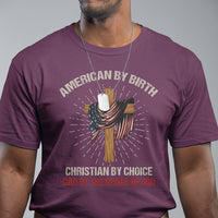 American Dad T Shirt American By Birth Christian By Choice Dad By The Grace Of God Vintage Fathers Day Tee - Wonder Print Shop