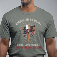American Dad T Shirt American By Birth Christian By Choice Dad By The Grace Of God Vintage Fathers Day Tee - Wonder Print Shop