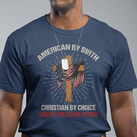 American Dad T Shirt American By Birth Christian By Choice Dad By The Grace Of God Vintage Fathers Day Tee - Wonder Print Shop