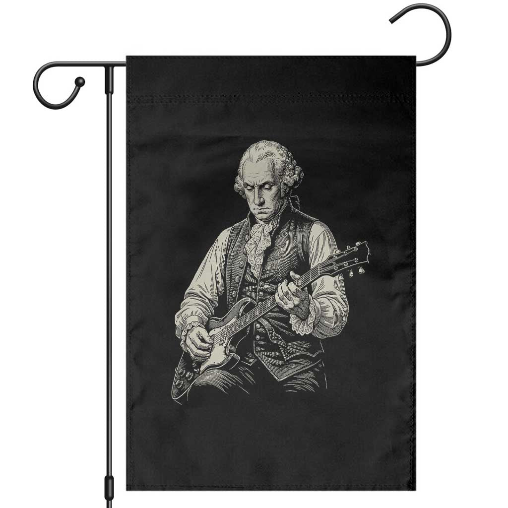 George Washington Rock Star Portrait Garden Flag Funny Electric Guitar Player Founding Father Patriotic Graphic
