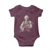 George Washington Rock Star Portrait Baby Onesie Funny Electric Guitar Player Founding Father Patriotic Graphic