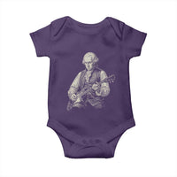 George Washington Rock Star Portrait Baby Onesie Funny Electric Guitar Player Founding Father Patriotic Graphic