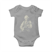 George Washington Rock Star Portrait Baby Onesie Funny Electric Guitar Player Founding Father Patriotic Graphic