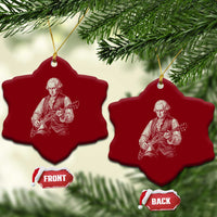 George Washington Rock Star Portrait Ceramic Ornament Funny Electric Guitar Player Founding Father Patriotic Graphic