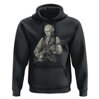 George Washington Rock Star Portrait Hoodie Funny Electric Guitar Player Founding Father Patriotic Graphic