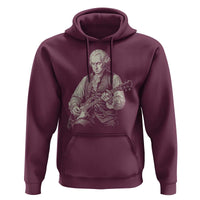 George Washington Rock Star Portrait Hoodie Funny Electric Guitar Player Founding Father Patriotic Graphic