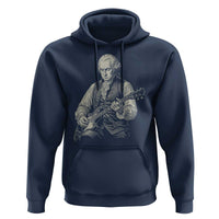 George Washington Rock Star Portrait Hoodie Funny Electric Guitar Player Founding Father Patriotic Graphic