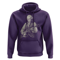 George Washington Rock Star Portrait Hoodie Funny Electric Guitar Player Founding Father Patriotic Graphic