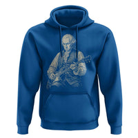 George Washington Rock Star Portrait Hoodie Funny Electric Guitar Player Founding Father Patriotic Graphic