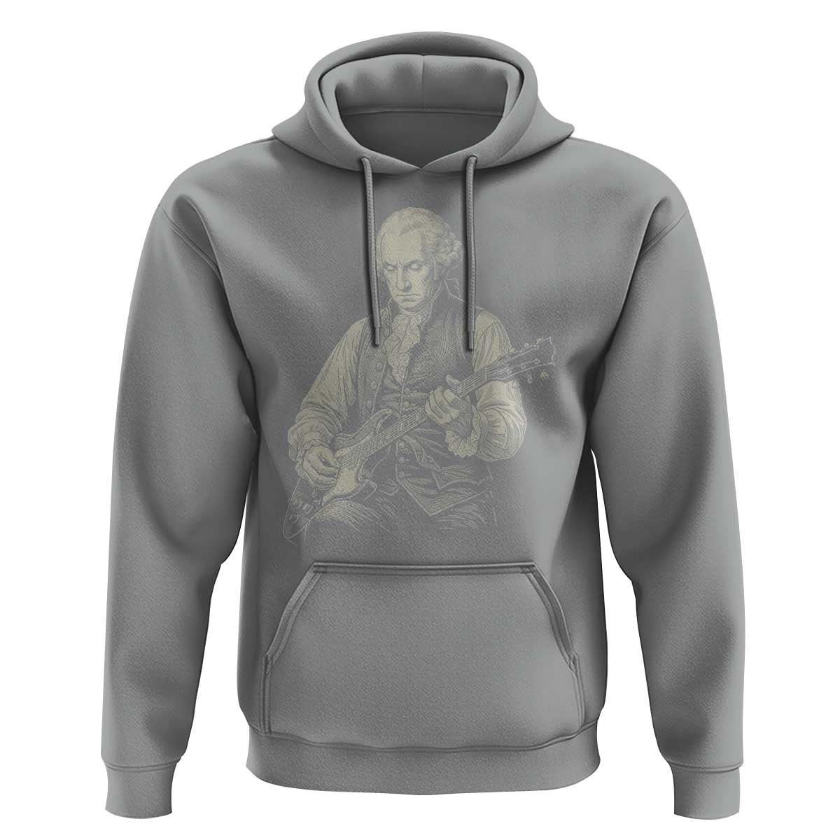 George Washington Rock Star Portrait Hoodie Funny Electric Guitar Player Founding Father Patriotic Graphic