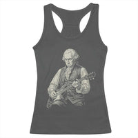 George Washington Rock Star Portrait Racerback Tank Top Funny Electric Guitar Player Founding Father Patriotic Graphic