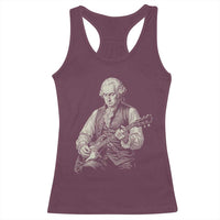 George Washington Rock Star Portrait Racerback Tank Top Funny Electric Guitar Player Founding Father Patriotic Graphic