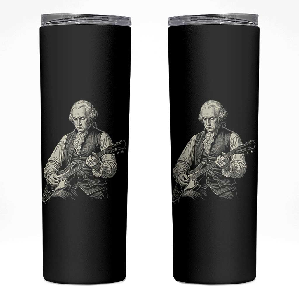George Washington Rock Star Portrait Skinny Tumbler Funny Electric Guitar Player Founding Father Patriotic Graphic