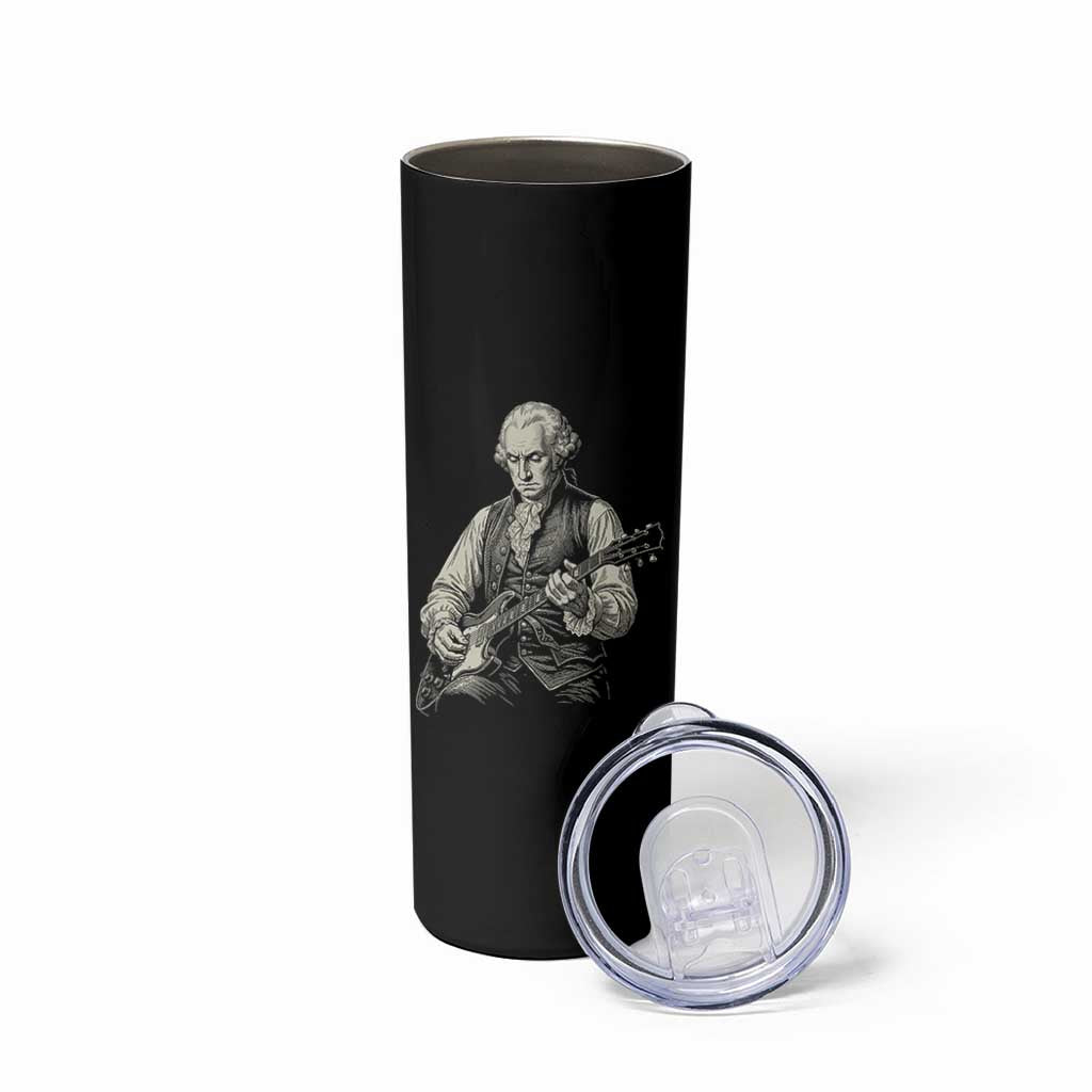 George Washington Rock Star Portrait Skinny Tumbler Funny Electric Guitar Player Founding Father Patriotic Graphic