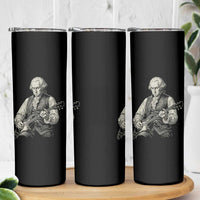 George Washington Rock Star Portrait Skinny Tumbler Funny Electric Guitar Player Founding Father Patriotic Graphic