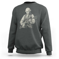 George Washington Rock Star Portrait Sweatshirt Funny Electric Guitar Player Founding Father Patriotic Graphic