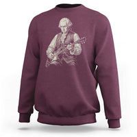 George Washington Rock Star Portrait Sweatshirt Funny Electric Guitar Player Founding Father Patriotic Graphic
