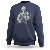 George Washington Rock Star Portrait Sweatshirt Funny Electric Guitar Player Founding Father Patriotic Graphic
