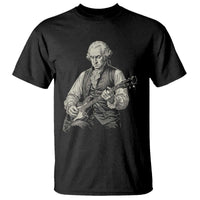George Washington Rock Star Portrait T Shirt Funny Electric Guitar Player Founding Father Patriotic Graphic