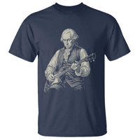 George Washington Rock Star Portrait T Shirt Funny Electric Guitar Player Founding Father Patriotic Graphic