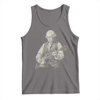George Washington Rock Star Portrait Tank Top Funny Electric Guitar Player Founding Father Patriotic Graphic