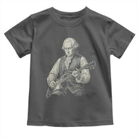 George Washington Rock Star Portrait Toddler T Shirt Funny Electric Guitar Player Founding Father Patriotic Graphic